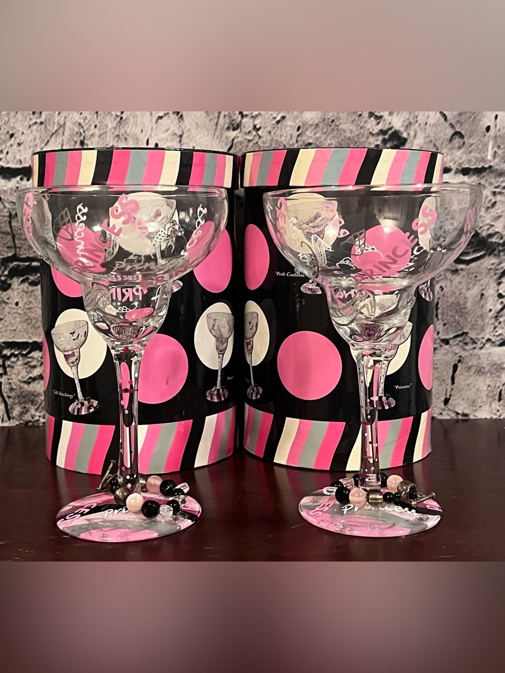 Lolita Hand Painted Margarita Glasses